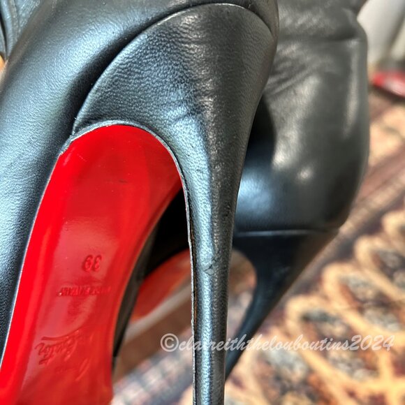Christian Louboutin Armurabotta 120 Black Napa Over Knee Boots size 39 - Picture 7 of 8